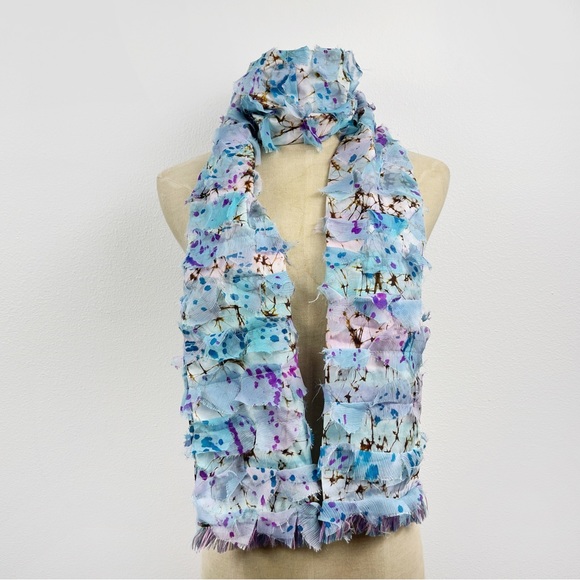 Chiffon Ruffle Multi Color Scarf - Picture 3 of 4